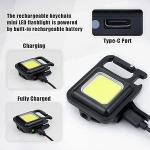 Ata Elektronik 30 Cob LED Mini Anahtarlık Fener 800 Lümen Şarjlı Kamp Balıkçı Tamirci Için Çalışma Feneri Çok Fonksiyonlu Taşınabilir Işık