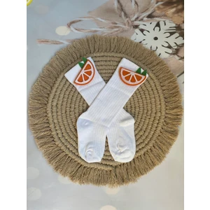 Mini Kids & Baby Mini Kids & Babykız Çocuk Portakal Keçe Figürlü Diz Altı Çorap 0-3 Yaş