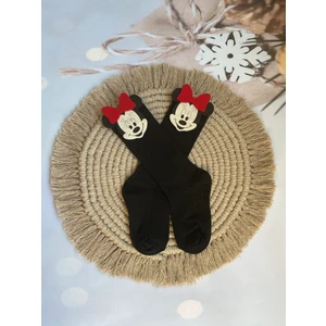 Mini Kids & Baby Mini Kids Baby Kız Bebek Minnie Mouse Keçe Figürlü Diz Altı Çorap
