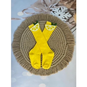 Mini Kids & Baby Mini Kids & Babykız Bebek Limon Keçe Figürlü Diz Altı Çorap 0-3 Yaş