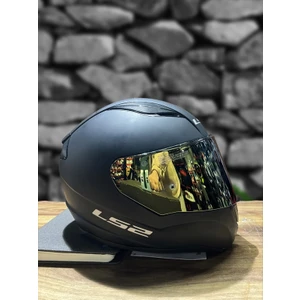 Ls2 Rapid Mat Siyah Kask - Gold Vizör
