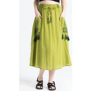 Nil Vual Midi Boy Yazlık Etek Fıstık Yeşili fysl