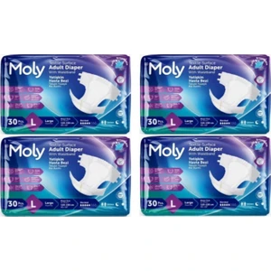 Tekstil Yüzeyli Large Büyük Boy Belbantlı Hasta Bezi 30'lu x 4 Paket