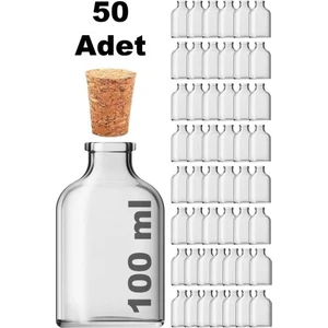 100 cc Şeffaf Penisilin Mantar Tıpalı 100 ml Düğün, Kına, Nişan, Kolonya Şişesi Cam Şişe 50 Adet