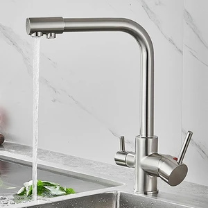 Inox Arıtmalı Mutfak Bataryası 3 Yollu Dual Flow