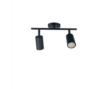 LED 1 Spot,led Avize Siyah Gövde 2XGU10 Duylu gün ışığı 360 Derece Hareketli Başlık Spot