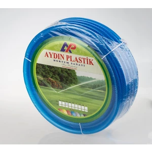 Toptancı Amca Bahçe Hortumu Şeffaf Örgülü Etli Çizgili (Fosforlu) Market Tipi  1/2" 20 Metre