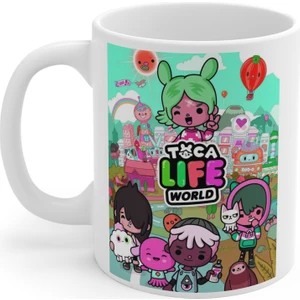 Maris Store Toca Life World Özel Tasarım Dijital Baskılı  Yıkanabilir Kupa Bardak