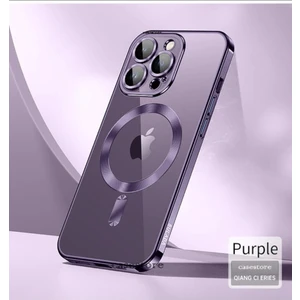M.TK Moveteck Iphone 11 Pro Max Uyumlu Kılıf Kamera Lens Kaplama Korumalı Manyetik Magsafe Renkli Şeffaf