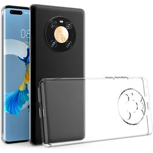 Huawei Mate 40 Pro ile Uyumlu Kılıf Şeffaf Kamera Korumalı Esnek Silikon Telefon Kılıfı Kapak