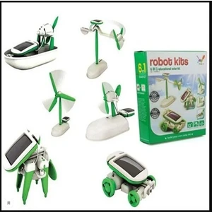 Robot Kits 6in1 Güneş Enerjili Solar Robot Oluşturma Seti Güneş Enerjisiyle Çalışan Robot Yapma Seti