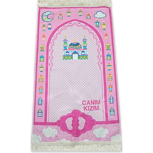 Ihvan Canım Kızıma Dijital Baskılı Çocuk Seccadesi Pembe
