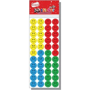 Puffy Sticker Gülen Yüz - 2 Adet