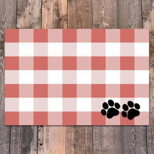 Vinil Kaymaz Tabanlı Keçe Baskılı Evcil Hayvan Pet Mama  Paspası 45x100