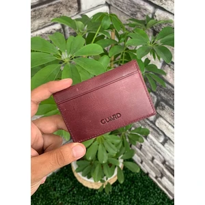 Antik Bordo Deri Kartlık