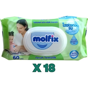 Izotonik Sulu Islak Mendil 60'lı 18PAKET 18X60