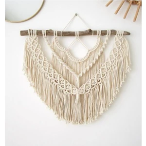 Floral Macrame Design  Düğümlü Püsküllü Dekoratif Makrome Duvar Süsü