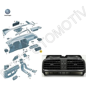 Pelit Otomotiv Polo (2010-2015) Ön Göğüs Orta Havalandırma 6R0819728 6RF819728C