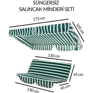 Mor Minder Süngersiz Salıncak Minder Seti Tenteli Salıncak Kumaş Seti 2 Kişilik Süngersiz