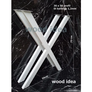 Wood Idea Metal Masa Retro Çapraz Model Ev Ofis Dekoratif Çalışma Yemek Bilgisayar Masası Ayağı