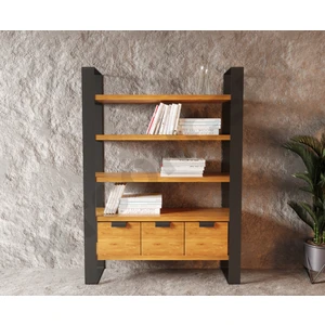 Ntconcept Lomi Masif Ağaç Kitaplık-Vitrin(En 100CM)