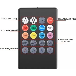 4 Parçalı Uzaktan Kumandalı Ayak Altı Aydınlatma 48 LED Atmosfer Işık Ledi