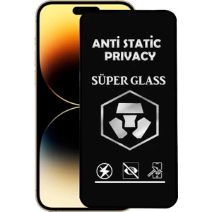 Apple iPhone 14 Pro Tam Kaplayan Anti Statik Hayalet Süper Cam Ekran Koruyucu