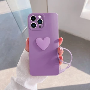 Apple iPhone 14 Pro Kılıf Zebana Kalpli Love Kılıf Lila