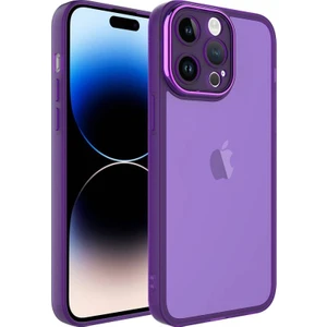 Apple iPhone 13 Pro Max ile Uyumlu Kılıf Kamera Korumalı Transparan Arka Yüzey Telefon Kılıfı