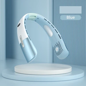 Yapraksız Asılı Boyun Fanı USB Şarj Dijital Ekran Dilsiz Açık Taşınabilir Mini Fan (Yurt Dışından)