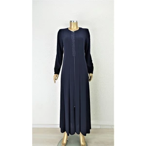 Sar Moda 4041 Mevlana Model Önü Taş Detaylı Sıfır Yaka Ferace Qys 4041 Ferace #23-01#