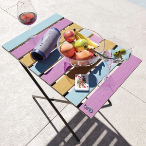 Katlanır Kamp Masası Piknik Masası Balkon Masası Renkli Doğal Ahşap Masa