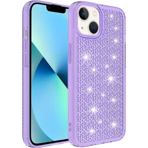 Case 4U Apple iPhone 13 Kılıf Köşe Korumalı Darbe Emici Airbagli Parlak Tasarımlı Snow Kapak Mor