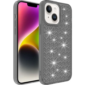 Case 4U Apple iPhone 14 Plus Kılıf Köşe Korumalı Darbe Emici Airbagli Parlak Tasarımlı Snow Kapak Siyah