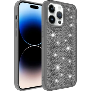 Case 4U Apple iPhone 14 Pro Max Kılıf Köşe Korumalı Darbe Emici Airbagli Parlak Tasarımlı Snow Kapak Siyah