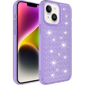 Case 4U Apple iPhone 14 Plus Kılıf Köşe Korumalı Darbe Emici Airbagli Parlak Tasarımlı Snow Kapak Mor