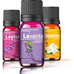 Efsane Çiçekler Oda Kokusu %100 Saf & Doğal 3'lü Set 3X10ML Aromatik Esansiyel Uçucu Yağ Buhardanlık