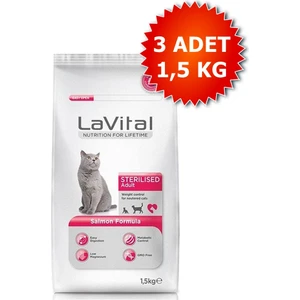 La Vital  Kısır Somonlu Yetişkin Kedi Maması 1.5 kg x 3 Adet