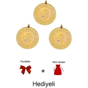 AgaKulche Ziynet Çeyrek Altın - Yeni 2025 (Kulplu) 3 Adet