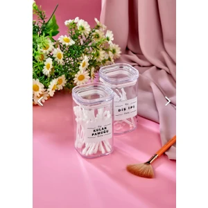 Fbz Home 2'li Kapaklı Akrilik Diş Ipi & Kulak Pamuğu Banyo Seti 250 ml