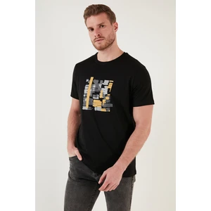 Baskılı Bisiklet Yaka Pamuk Slim Fit T Shirt Erkek T Shirt 646R3710