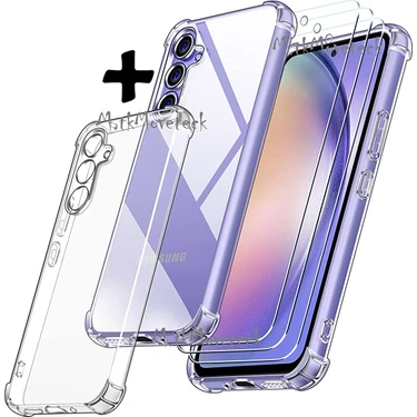 M.TK Moveteck Samsung Galaxy A54 5g Uyumlu Kılıf Köşe Korumalı Darbeye Dayanıklı Şeffaf Antishock