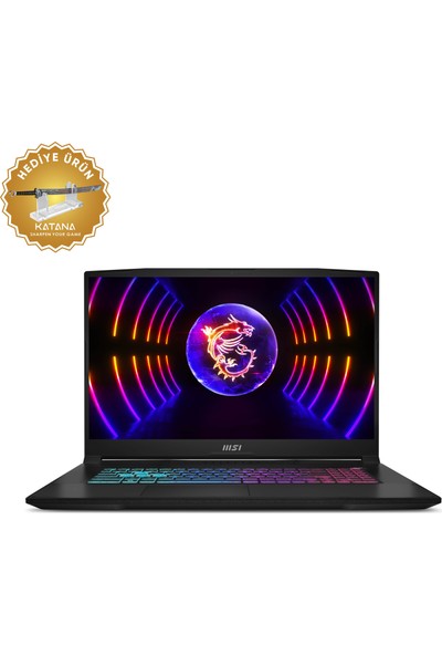 MSI KATANA 17 B12VFK-481XTR Intel Core i7 12650H 16GB 1TB SSD RTX4060 Freedos 17.3" FHD 144Hz Taşınabilir Bilgisayar