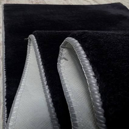 Yıkanabilir Kaymaz Taban Post Peluş 4011 Siyah Kesme Yolluk Halı 120 x 125 cm
