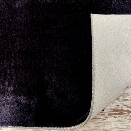 Yıkanabilir Kaymaz Taban Post Peluş 4011 Siyah Kesme Yolluk Halı 120 x 125 cm