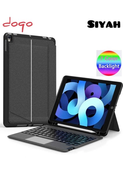 Ipad 10.2 (7.nesil) (8.nesil) (9.nesil) Uyumlu Manyetikli Standlı Mag Touchpad Klavyeli Kılıf