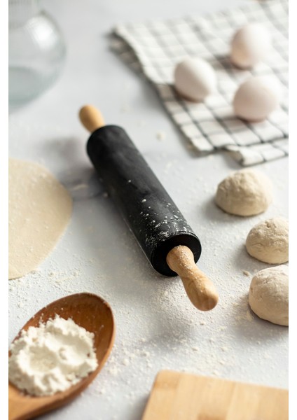 Bambu Saplı Siyah Silikon Orta Boy Merdane 39x5 cm Mutfak Aracı modelleri