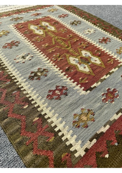 El Dokuması Iran Kilimi 126X200 Renkli Motifli %100 Yün Kilim ! fırsatları