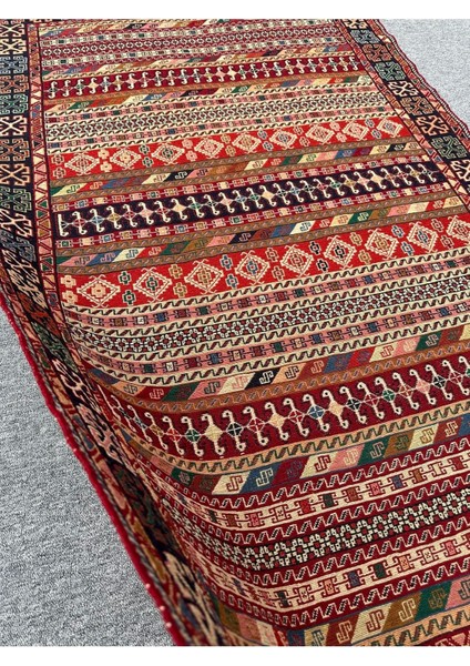 El Dokuması Iran Kilimi 126X200 Renkli Motifli %100 Yün Kilim ! indirimleri