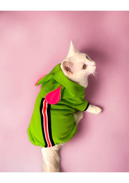 Shipy Pink Stripe Duo Kulaklı Kedi Tulumu,kıyafeti fiyatları